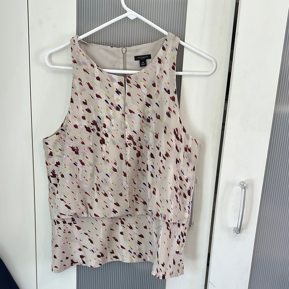 Ann Taylor Multicolored Peplum blouse